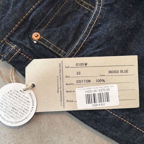 Fullcount 0105W 13.7oz “plain pocket” wide straight-one wash - Picture 3 of 3